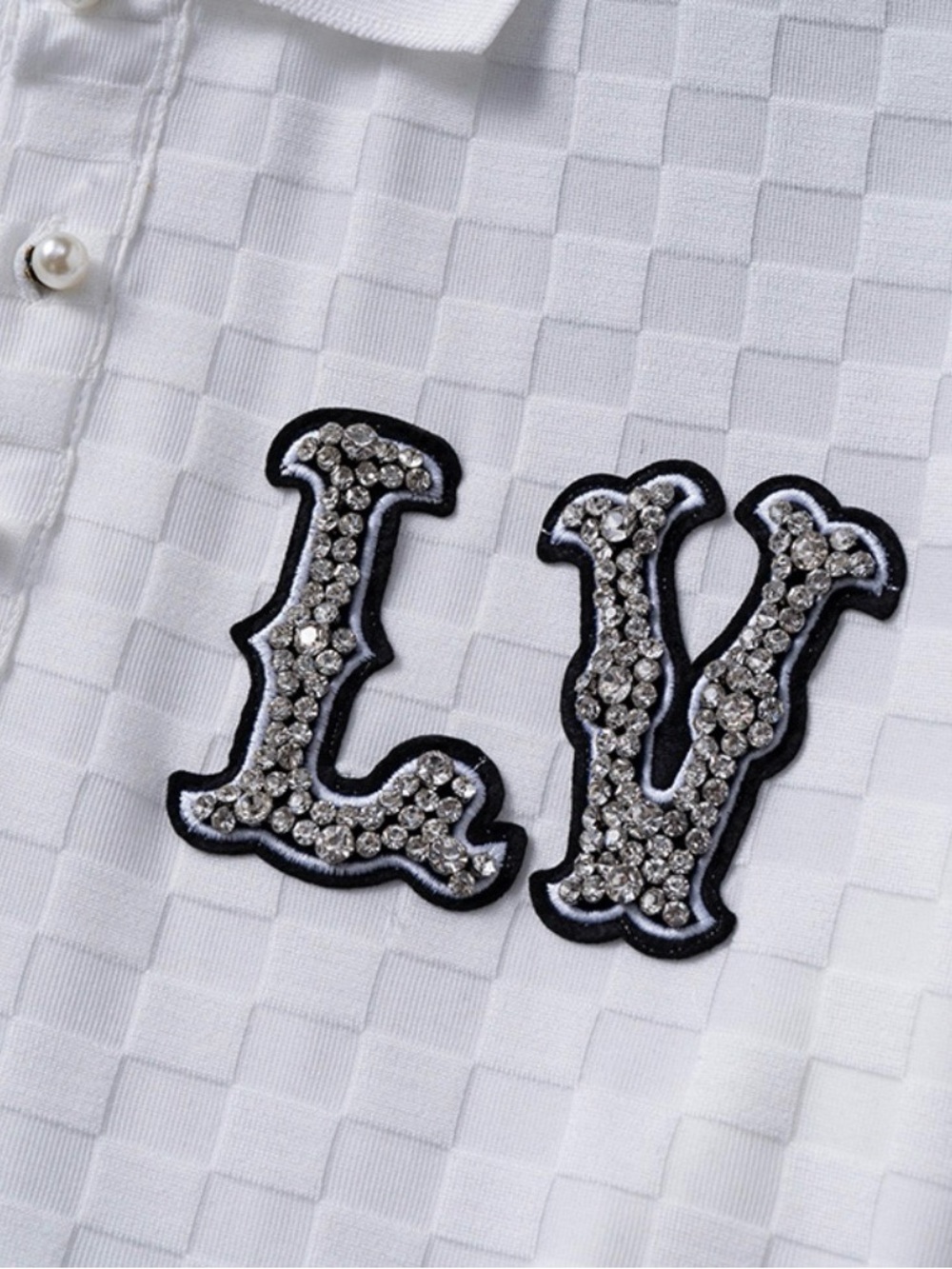 Louis Vuitton White Men's Polo with LV Monogram Patch - Picture 3 of 3
